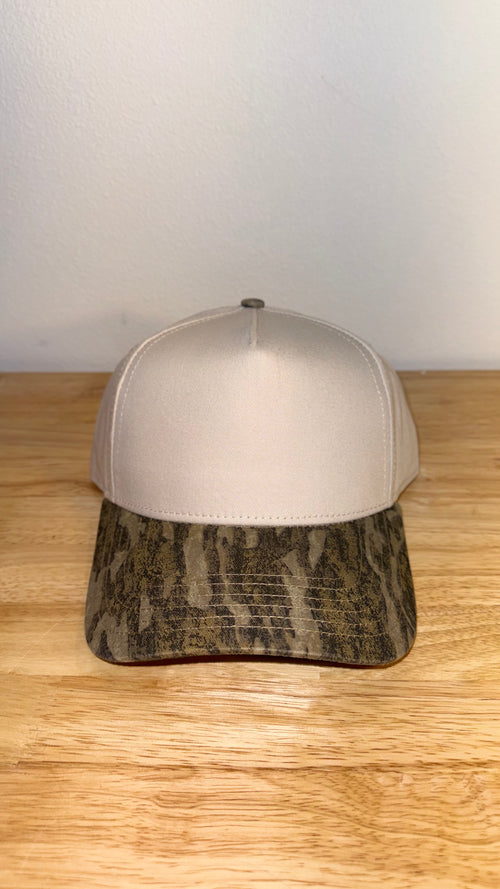 Cream and camo brim hat blank